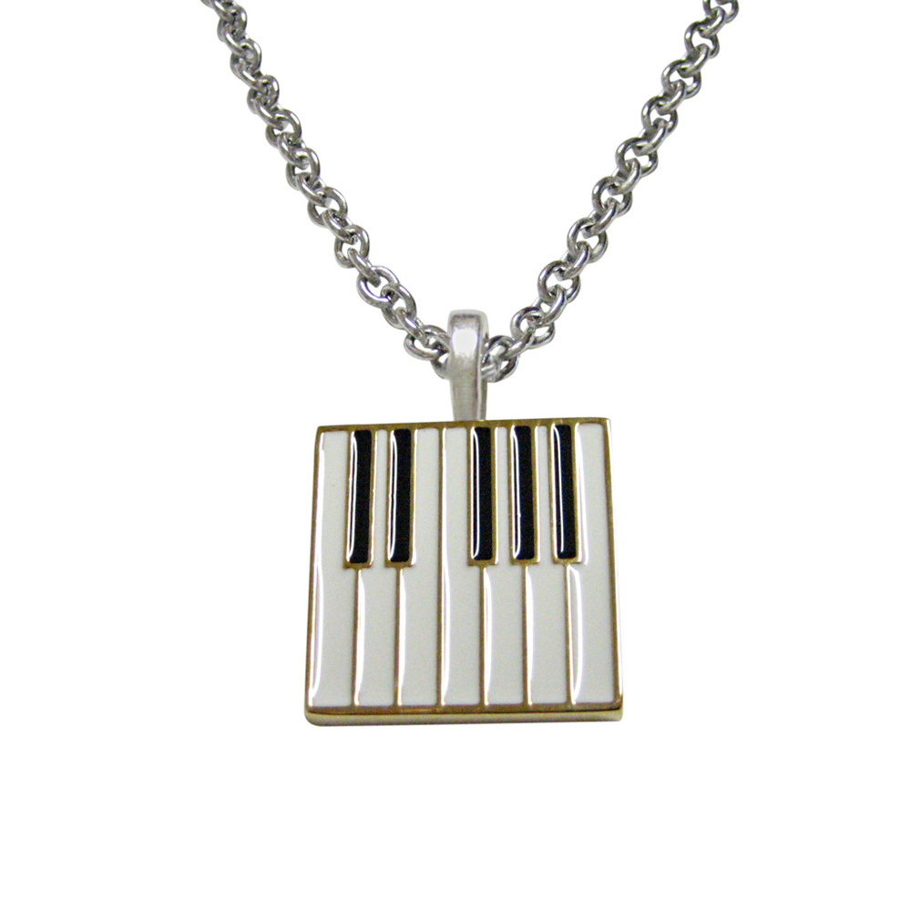 Square Piano Key Design Pendant Necklace